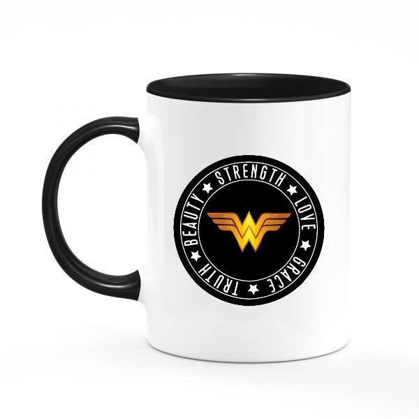 11oz Personalized Black Inner and handle color - ceramic coffee or tea mug- 2 Color accent mug - custom Logo mug - promotional mug
