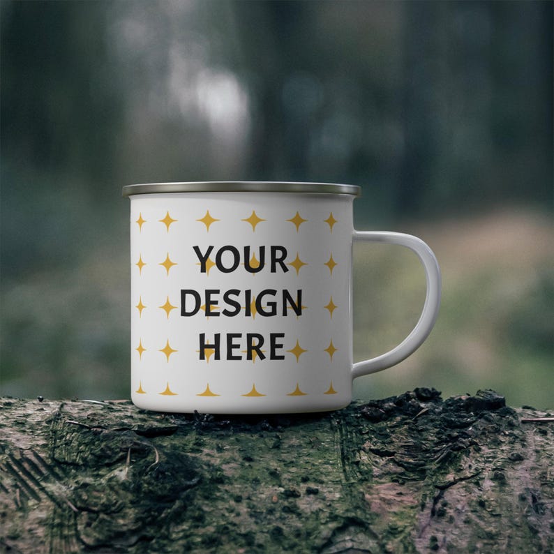 Personalized outdoor enamel camping mug