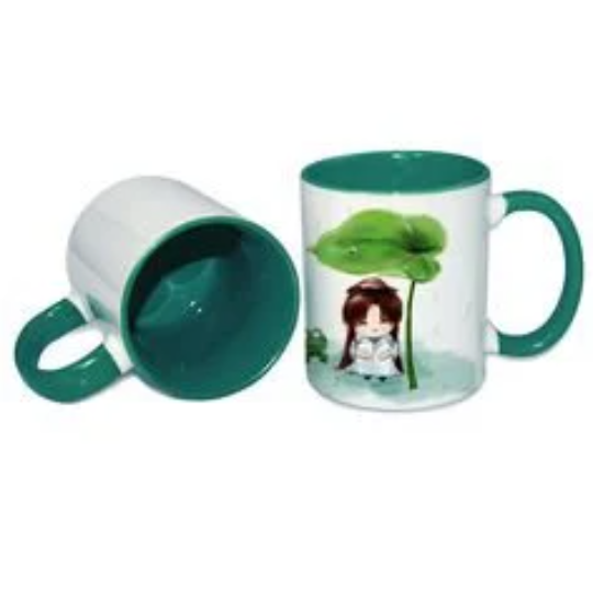 11oz Personalized Black Inner and handle color - ceramic coffee or tea mug- 2 Color accent mug - custom Logo mug - promotional mug