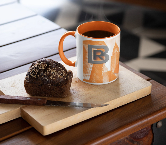 11oz Personalized Black Inner and handle color - ceramic coffee or tea mug- 2 Color accent mug - custom Logo mug - promotional mug