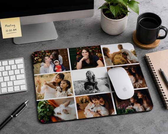 Hero Gallery of Nine family mousepad on an office desk