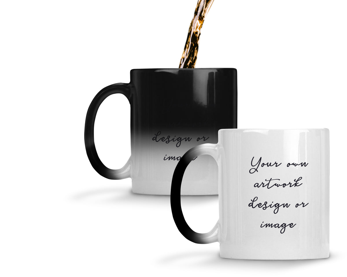 Personalized 11oz magic color changing mug - add your own text, photo, logo or artwork