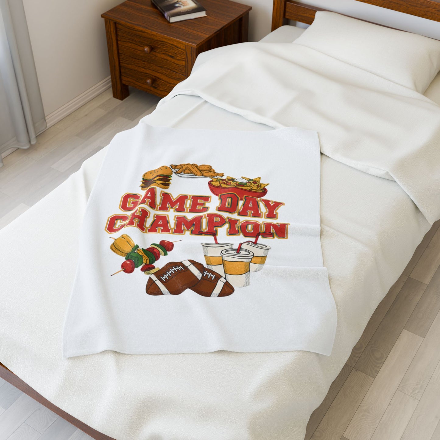 Game Day Champion Velveteen Blanket | Super Bowl Party, Game Day Humor