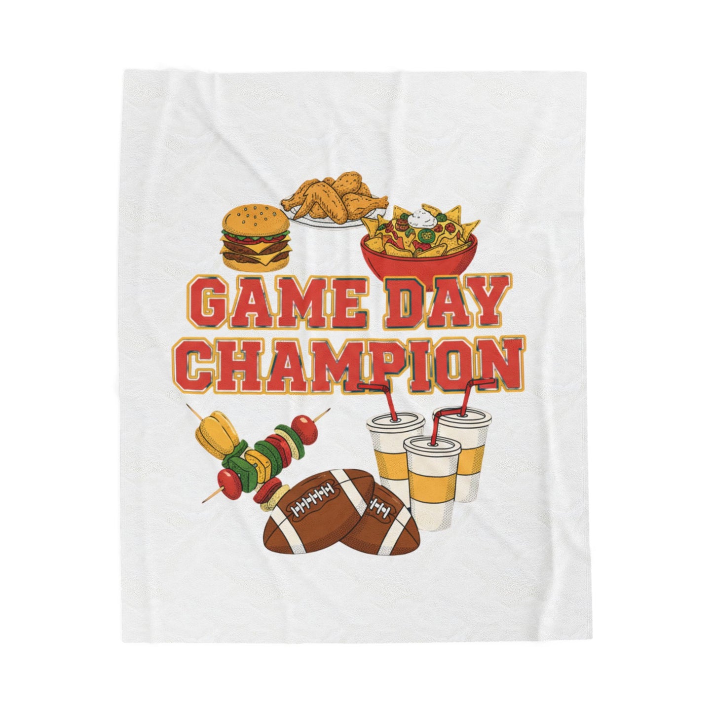 Game Day Champion Velveteen Blanket | Super Bowl Party, Game Day Humor