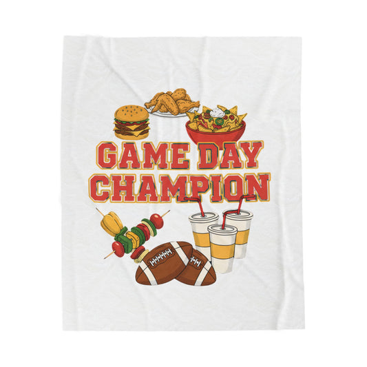 Game Day Champion Velveteen Blanket | Super Bowl Party, Game Day Humor