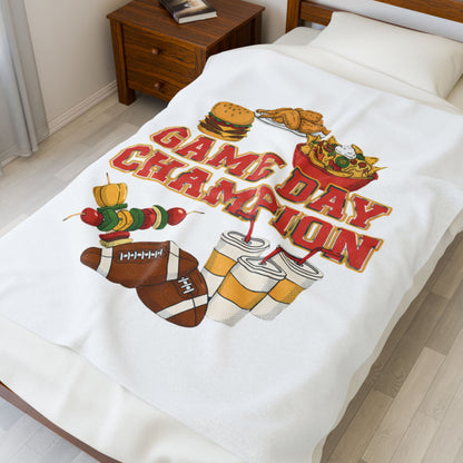 Game Day Champion Velveteen Blanket | Super Bowl Party, Game Day Humor