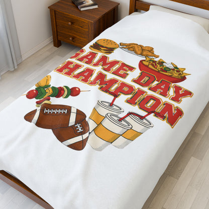 Game Day Champion Velveteen Blanket | Super Bowl Party, Game Day Humor