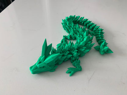 3d printed dragon 19in long green color