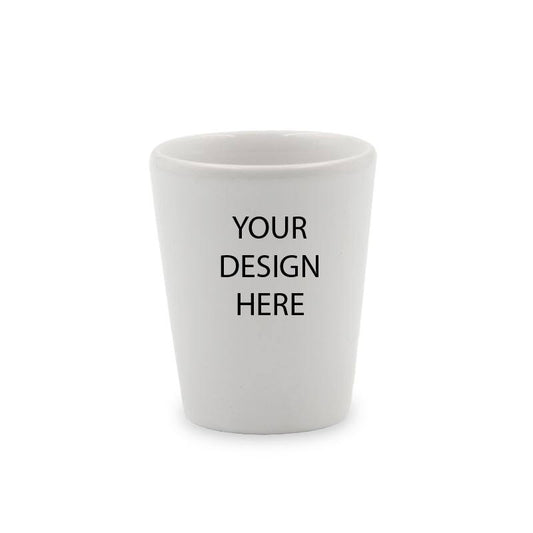 Persoanlized 1.5oz ceramic shot glass - add your own design, picture and text