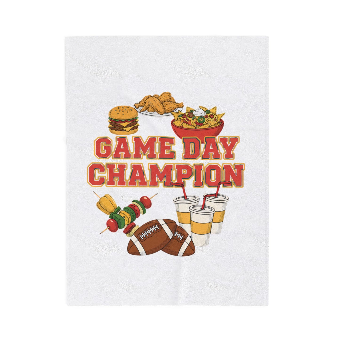 Game Day Champion Velveteen Blanket | Super Bowl Party, Game Day Humor