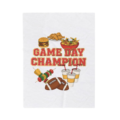 Game Day Champion Velveteen Blanket | Super Bowl Party, Game Day Humor