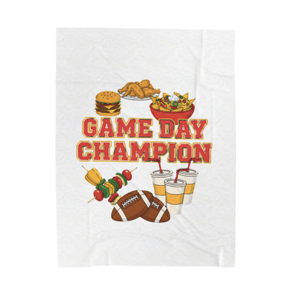 Game Day Champion Velveteen Blanket | Super Bowl Party, Game Day Humor