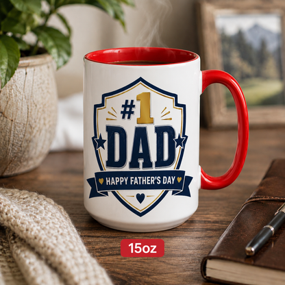 Number one Dad Mug, Father's Day Gift for Dad, Best Dad Ever Coffee Mug, Dad Gift from Kids, Happy Father's Day Mug, 11oz Cup