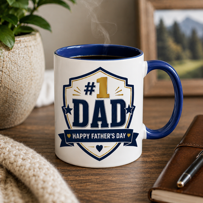 Number one Dad Mug, Father's Day Gift for Dad, Best Dad Ever Coffee Mug, Dad Gift from Kids, Happy Father's Day Mug, 11oz Cup