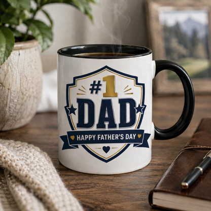 Number one Dad Mug, Father's Day Gift for Dad, Best Dad Ever Coffee Mug, Dad Gift from Kids, Happy Father's Day Mug, 11oz Cup