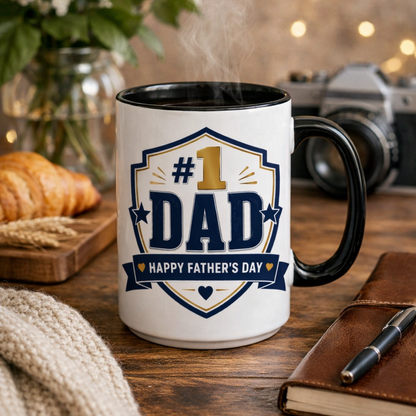 Number one Dad Mug, Father's Day Gift for Dad, Best Dad Ever Coffee Mug, Dad Gift from Kids, Happy Father's Day Mug, 11oz Cup
