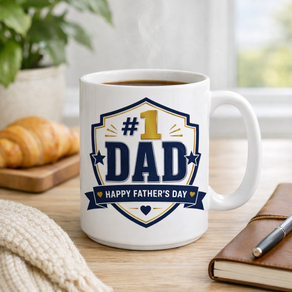 Number one Dad Mug, Father's Day Gift for Dad, Best Dad Ever Coffee Mug, Dad Gift from Kids, Happy Father's Day Mug, 11oz Cup