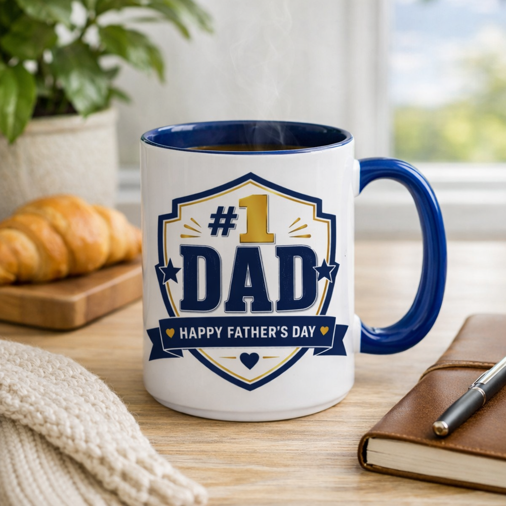 Number one Dad Mug, Father's Day Gift for Dad, Best Dad Ever Coffee Mug, Dad Gift from Kids, Happy Father's Day Mug, 11oz Cup