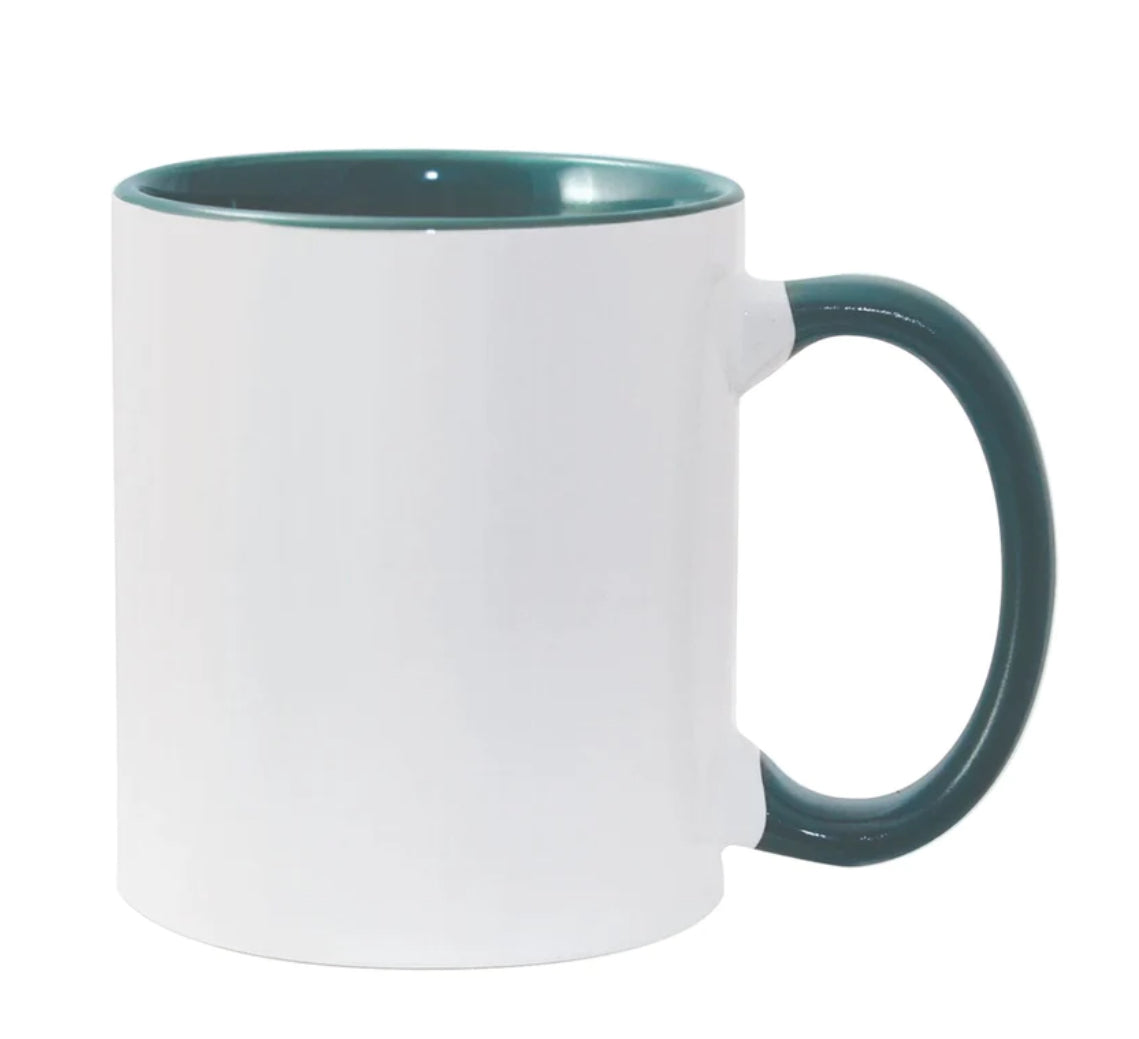 11oz  inner and color handle ceramic sublimation mug blanks - 6mugs with Styrofoam and white boxes