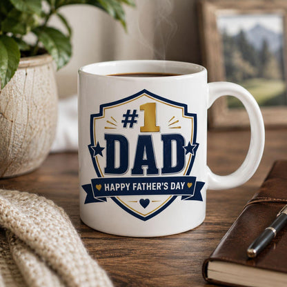 Number one Dad Mug, Father's Day Gift for Dad, Best Dad Ever Coffee Mug, Dad Gift from Kids, Happy Father's Day Mug, 11oz Cup