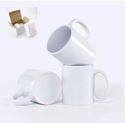 11oz white sublimation ceramic coffee mug blanks - 6 mugs with Styrofoam protection and white box