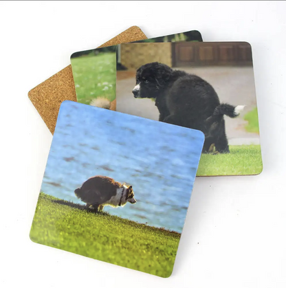 Custom MDF coasters with cork back - customize with your design full color all over print