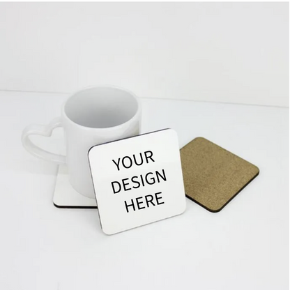 Custom MDF coasters with cork back - customize with your design full color all over print