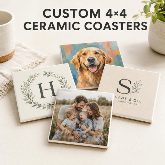 Custom photo ceramic coasters set of 4 - image 1