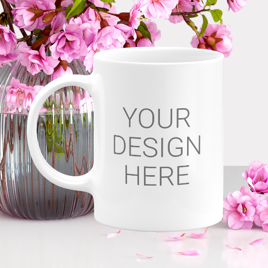 11oz Personalized custom ceramic coffee or tea mug - add your own photos or logos and text - FBA fulfillment available