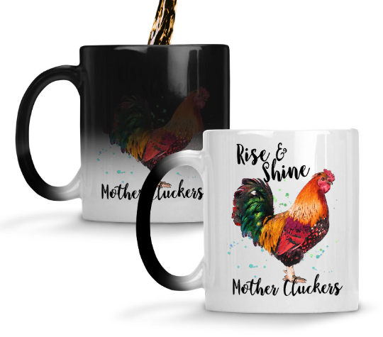 11oz Personalized Ceramic Magic Coffee Mug - add your own logo, text, images or artwork - reveals image when hot - Matte Finish