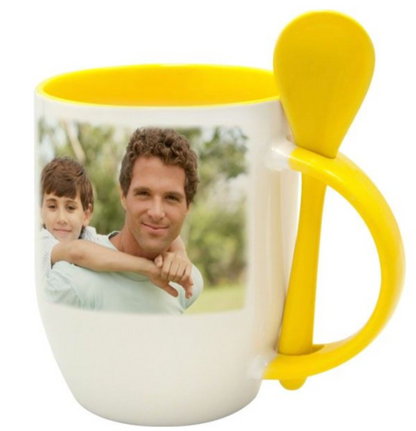 12oz Personalized custom ceramic coffee or tea mug - add your own photo, collage logo or text and photo