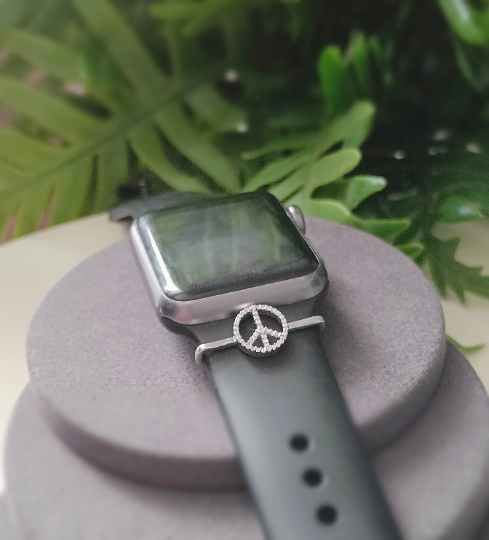 Smart watch slider - 925 sterling silver - Peace Slider design - Silver Color (watch not included) perfect gift for all