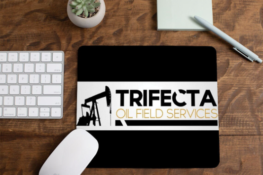 100 Custom mousepads - add your own logo, image, collage, text or artwork - 1/4 in thick -  Trifecta Oilfield Services