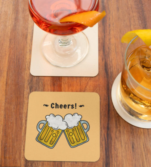 10 Pack Custom Personalized fabric and neoprene bottom coaster - add your design - full color all over print-4in square