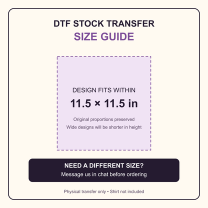 Size guide: fits within 11.5 × 11.5 inches; message us in chat for a different size