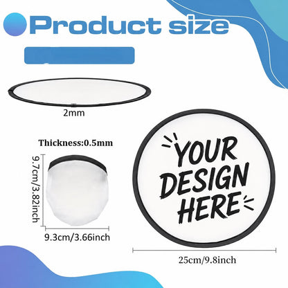 Personalized round foldable disc fan size and folded dimensions