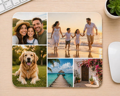 Personalized hero gallery of five photo mousepad