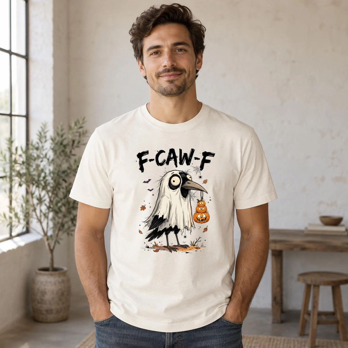 F-CAW-F Raven Halloween Shirt | Funny Crow Graphic Tee