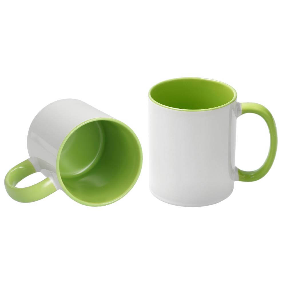 11oz  inner and color handle ceramic sublimation mug blanks - 6mugs with Styrofoam and white boxes