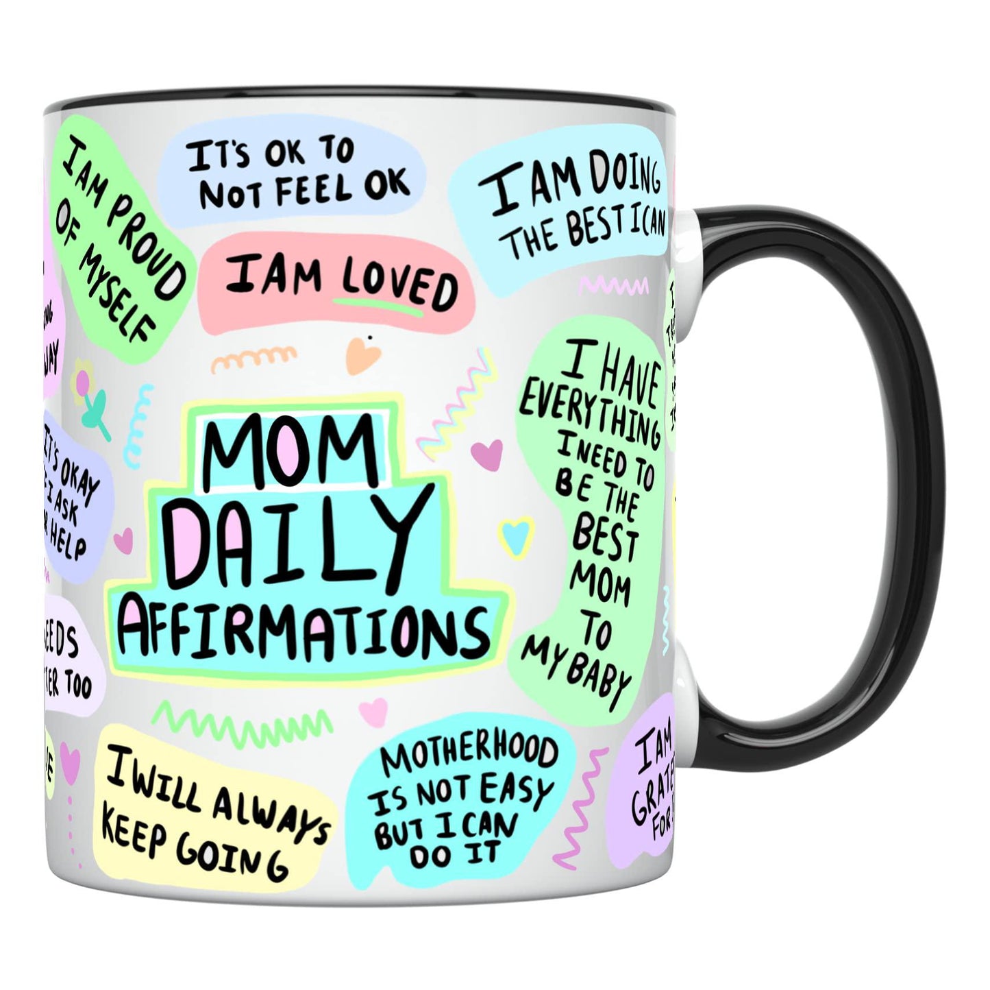 Mom Daily Affirmations ceramic mug lifestyle image