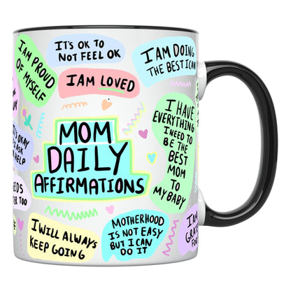Mom Daily Affirmations ceramic mug lifestyle image
