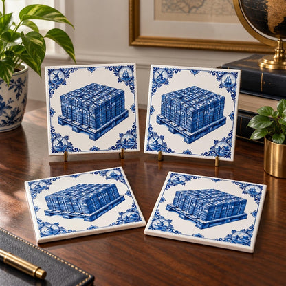 Money art tile set of four