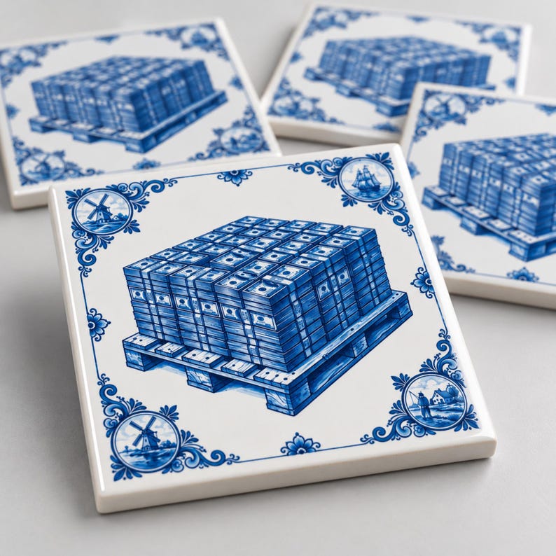 Close-up of pallet of cash ceramic tile