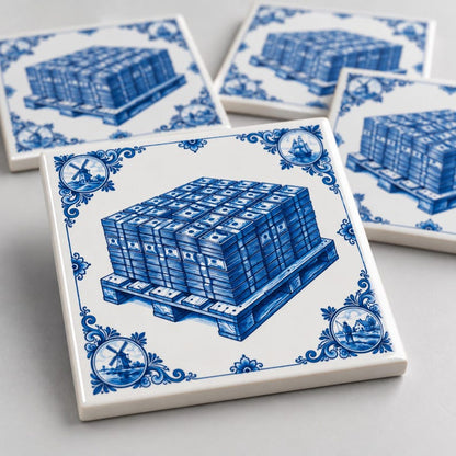 Close-up of pallet of cash ceramic tile