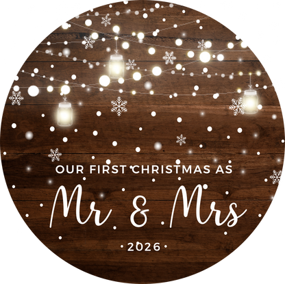 Our First Christmas as Mr and Mrs 2026 ornament design