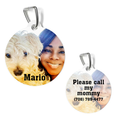 Custom Pet Tag - both side print - add your own image, design, artwork and text - dog tag - cat tag