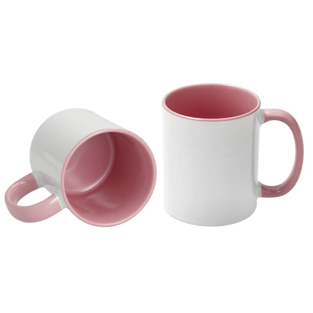 11oz  inner and color handle ceramic sublimation mug blanks - 6mugs with Styrofoam and white boxes