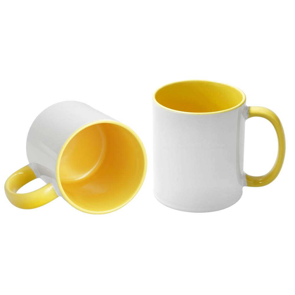 11oz  inner and color handle ceramic sublimation mug blanks - 6mugs with Styrofoam and white boxes