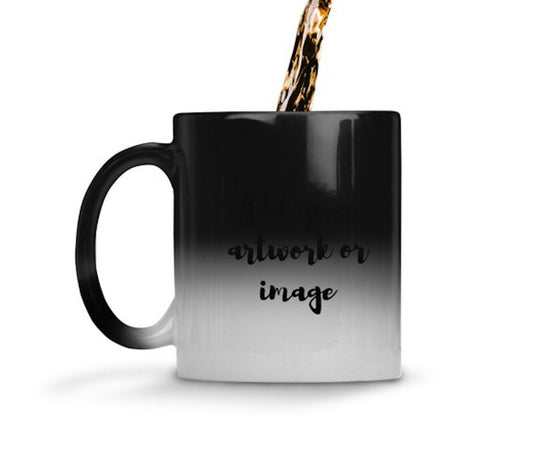 Personalized 11oz magic color changing mug - add your own text, photo, logo or artwork